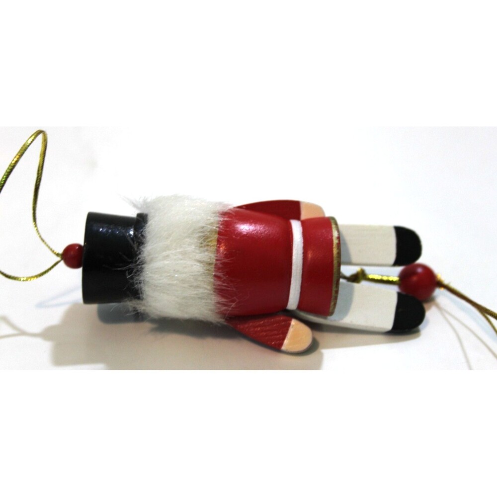 Vintage Wooden Nutcracker Articulated Wooden Pull String Toy Christmas Ornament - Picture 7 of 8